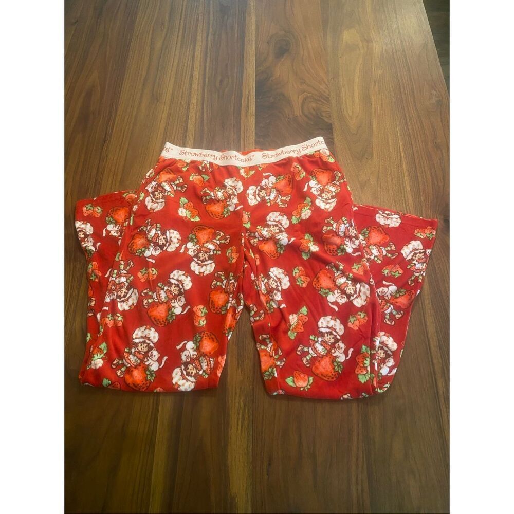 Strawberry Shortcake Women’s Red Velour Sleep Pajama Pants Size Medium NWOT